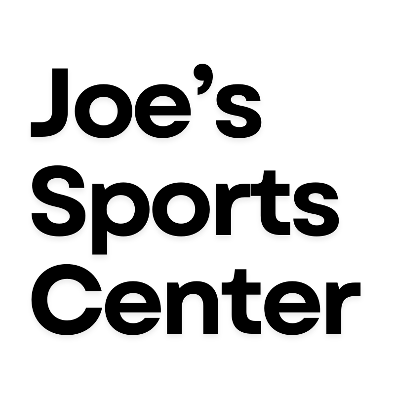 Black bold text on a white background reads "Joe’s Sports Center," with each word on a separate line, showcasing Vendor 2’s branding.
