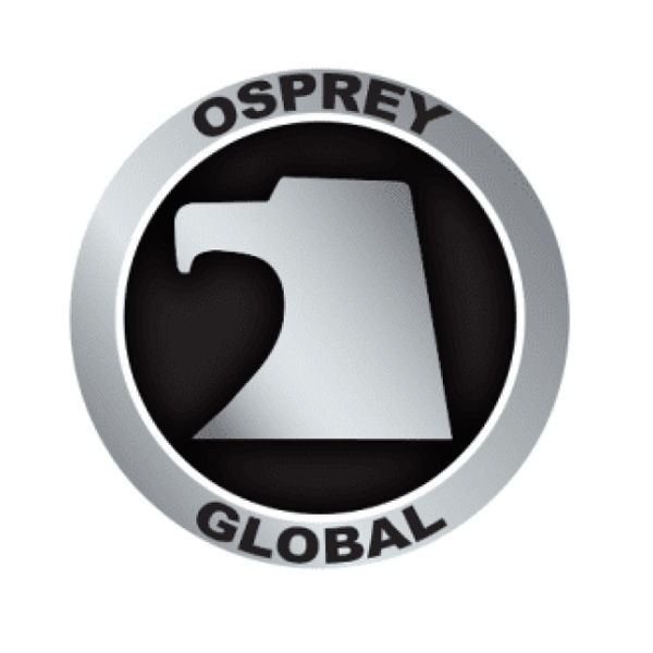 A metallic circular logo featuring "OSPREY" at the top, "GLOBAL" at the bottom, and a stylized bird head silhouette in the center, represents Vendor 4's distinct identity.
